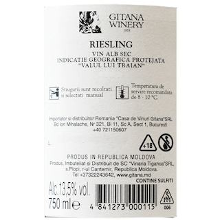 Gitana Winery | Vin alb Riesling 0.75L