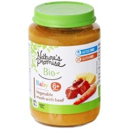 Piure de legume cu carne de vita 6+ luni 190g