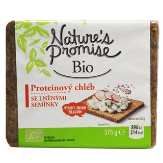 Nature's Promise | Paine proteica feliata, cu seminte de in, bio 375g