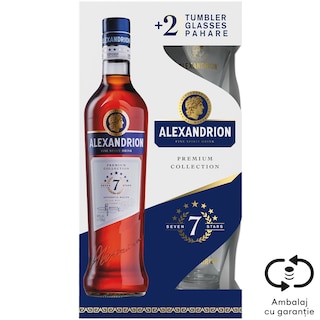 Alexandrion | Brandy 7 stele + 2 pahare
