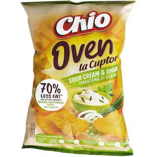 Chips din cartofi, cu gust de smantana si ceapa 100g