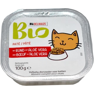 Delhaize Bio | Pate bio cu carne de vita si aloe vera, pentru pisici 100g