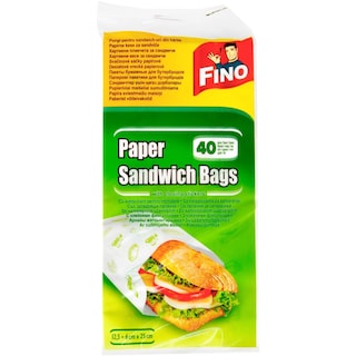 Fino | Pungi din hartie pentru sandwich-uri, 40 bucati