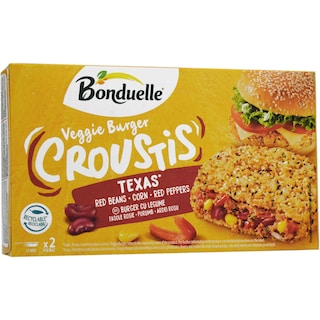Bonduelle | Burger Texas Croustis cu fasole rosie, porumb si ardei rosu 2x120g