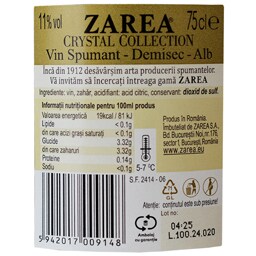Zarea | Crystal Collection | Vin spumant demisec 0.75L