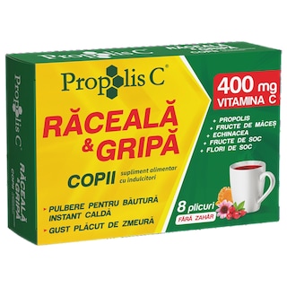 Propolis C | Raceala si gripa | Supliment alimentar pentru copii, 8 plicuri
