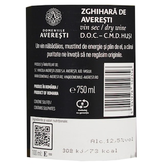 Domeniile Averesti | Vin alb sec Zghihara de Averesti 0.75L