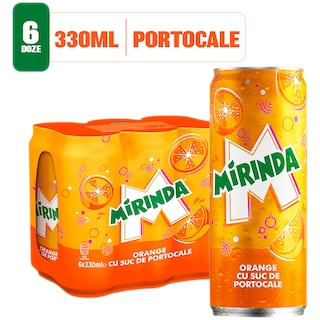 Mirinda | Bautura racoritoare carbogazoasa cu suc de portocale 6x330ml