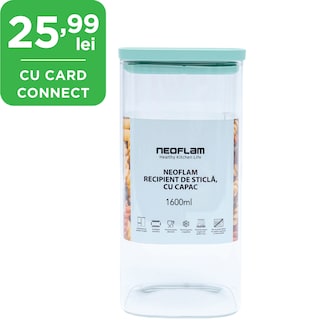 Neoflam | Recipient de sticla cu capac, 1600ml