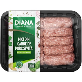 Diana | Mici din carne de porc si vita, extra usturoi 500g