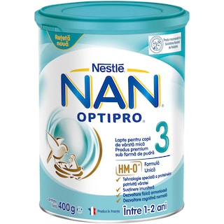 NAN Optipro | Produs pe baza de lapte Optipro 3, intre 1-2 ani 400g