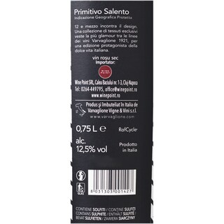 12 E MEZZO | Vin rosu Primitivo del Salento 0.75L