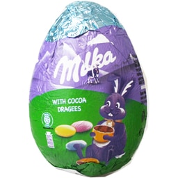 Milka | Ou de ciocolata cu lapte cu drajeuri de ciocolata 50g