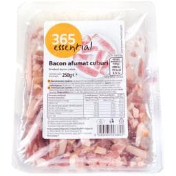 Bacon afumat cuburi 250g