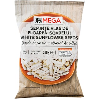 MEGA | Seminte albe de floarea-soarelui, copate si sarate 200g