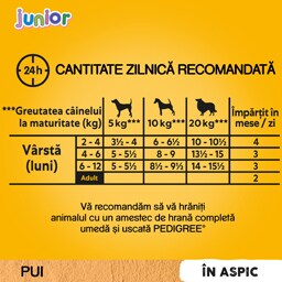 Pedigree | Hrana completa pentru catei Junior cu pui si orez 100g