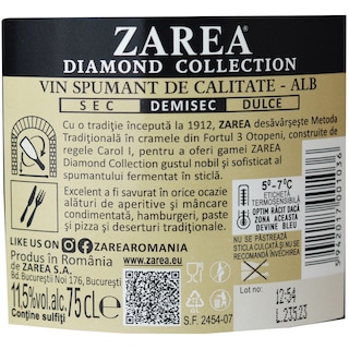 Zarea | Diamond Collection | Vin spumant alb demisec 0.75L