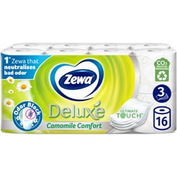 Zewa | Hartie igienica Deluxe Camomile Comfort, 3 straturi, 16 role