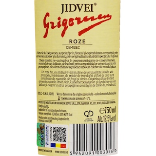 Jidvei | Grigorescu | Vin roze demisec  0.75L