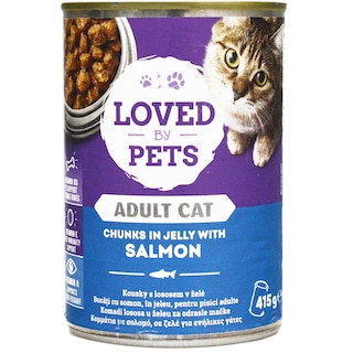 Loved by Pets | Hrana umeda pentru pisici, bucati su somon in jeleu 415g