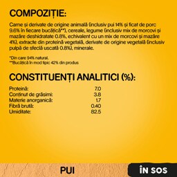 Pedigree | Hrana umeda cu pui si legume in sos pentru caini adulti 100g