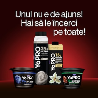 YoPRO | Iaurt de baut cu capsuni si zmeura 300g