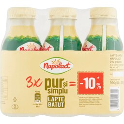 Napolact | Lapte batut 2% grasime 3x330g