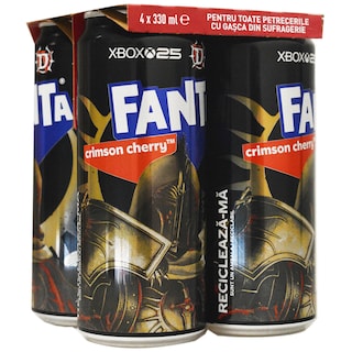 Fanta | Bautura racoritoare carbogazoasa Crimson Cherry 4x330ml