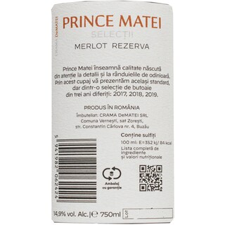 Crama DeMatei | Prince Matei | Vin rosu 0.75L