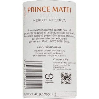 Crama DeMatei | Prince Matei | Vin rosu 0.75L