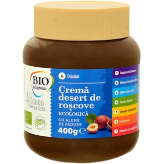 Bio All Green | Crema de roscove eco cu alune de padure 400g