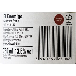 El Enemigo | Vin rosu sec Cabernet Franc 0.75L