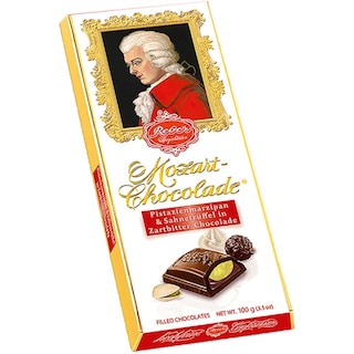 Reber | Ciocolata neagra cu crema de fistic si martipan 100g