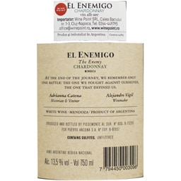 El Enemigo | Vin alb Chardonnay 0.75L