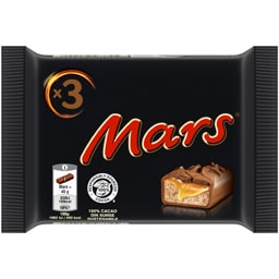 Mars | Baton de ciocolata cu lapte cu miez de caramel si nuga 3x45g