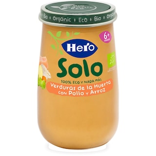 Hero Baby | Meniu ecologic de legume cu carne de pui si orez 190g