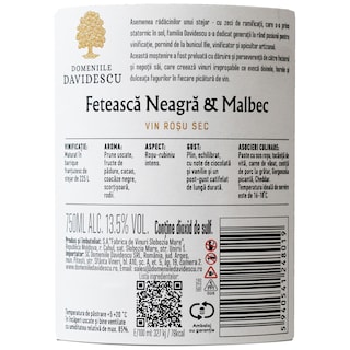 Domeniile Davidescu | Vin rosu Feteasca Neagra Malbec 0.75L