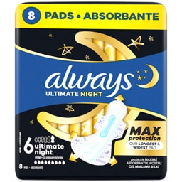 Always | Ultra | Absorbante periodice Ultimate Night, 8 bucati
