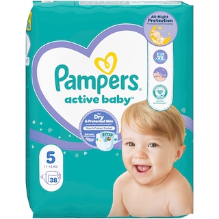Pampers | Active Baby | Scutece bebelusi Marimea 5, 11-16 kg, 38 buc