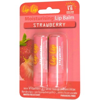 Lip Lip | Balsam de buze capsuni, SPF 15, 2 bucati