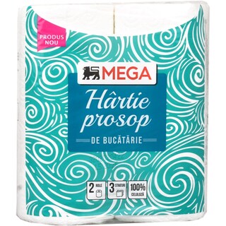 MEGA | Prosop de bucatarie, 2 role, 3 straturi