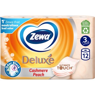 Zewa | Hartie igienica Deluxe Cashmere Peach, 3 straturi, 12 role