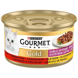 Gourmet | Gold | Hrana pentru pisici adulte cu vita si pui 85g