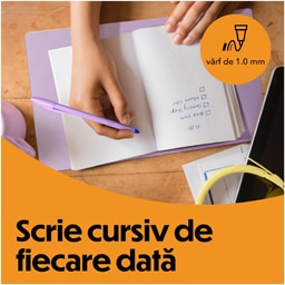 Bic | Pixuri cu bila Cristal Pastel, varf 1.0 mm, cerneala albastra, set 5 bucati