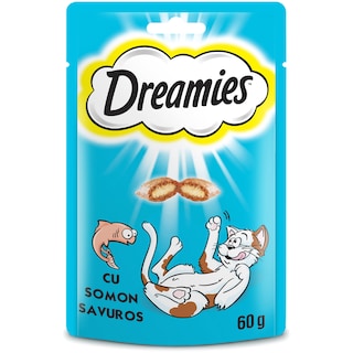 Dreamies | Hrana complementara cu somon pentru pisici adulte si pisoi 60g