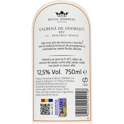 Beciul Domnesc | Vin alb sec Galbena de Odobesti 0.75L