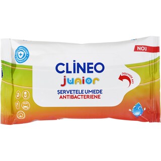 Clineo | Junior | Servetele umede antibacteriene, 15 bucati