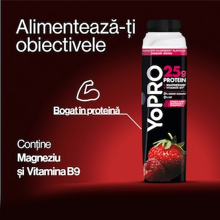 YoPRO | Iaurt de baut cu capsuni si zmeura 300g