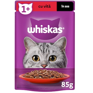Whiskas | Hrana umeda pentru pisici cu vita in sos 85g