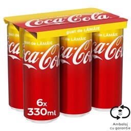 Coca-Cola | Bautura racoritoare carbogazoasa cu gust de lamaie 6x330ml